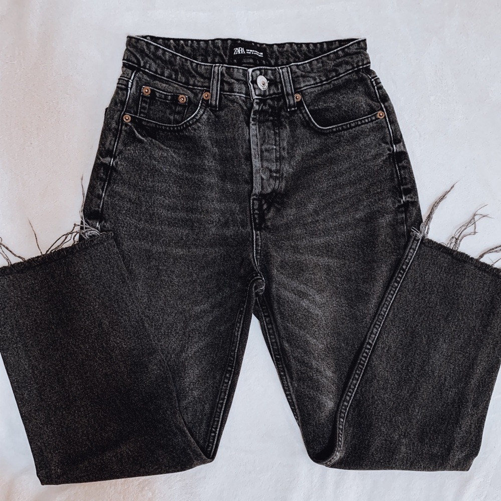 Zara Straight Leg Boyfriend Jean Black